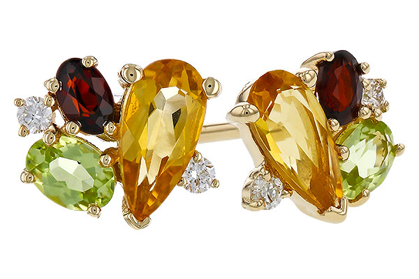 L320-66665: EARRINGS .66 SEMI PREC (CIT,PER,GAR) .70 TGW