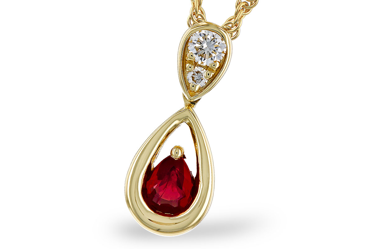 L320-66674: NECKLACE .20 RUBY .26 TGW (4x3 RUBY)