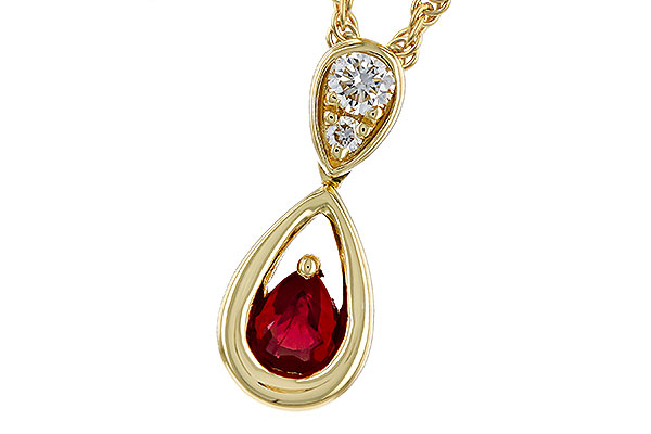 L320-66674: NECKLACE .20 RUBY .26 TGW (4x3 RUBY)