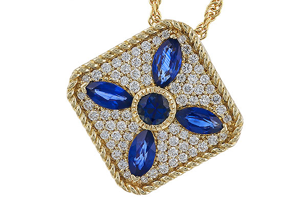 L320-68465: NECKLACE .89 TW SAPPHIRE 1.20 TGW