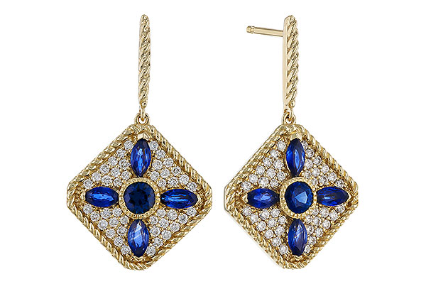 L320-68474: EARRINGS 1.03 TW SAPPHIRE 1.46 TGW