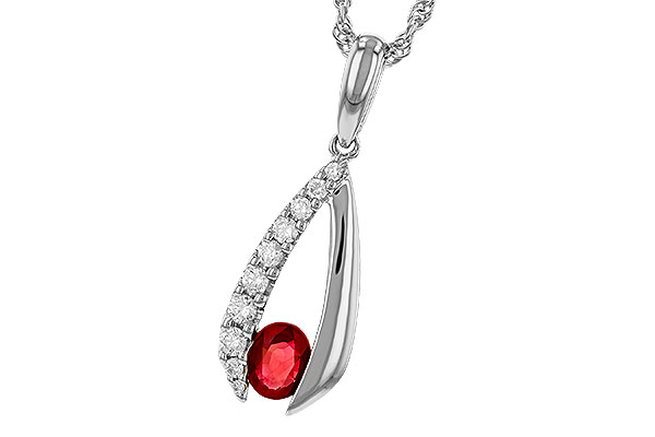 L320-68538: NECKLACE .34 RUBY .50 TGW (5x4 RUBY)