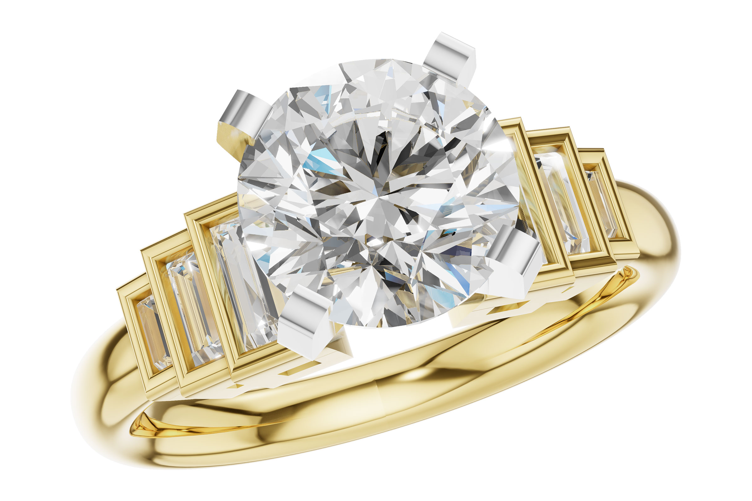 L321-55738: LDS SEMI DIA RG .26 TW BAGUETTES