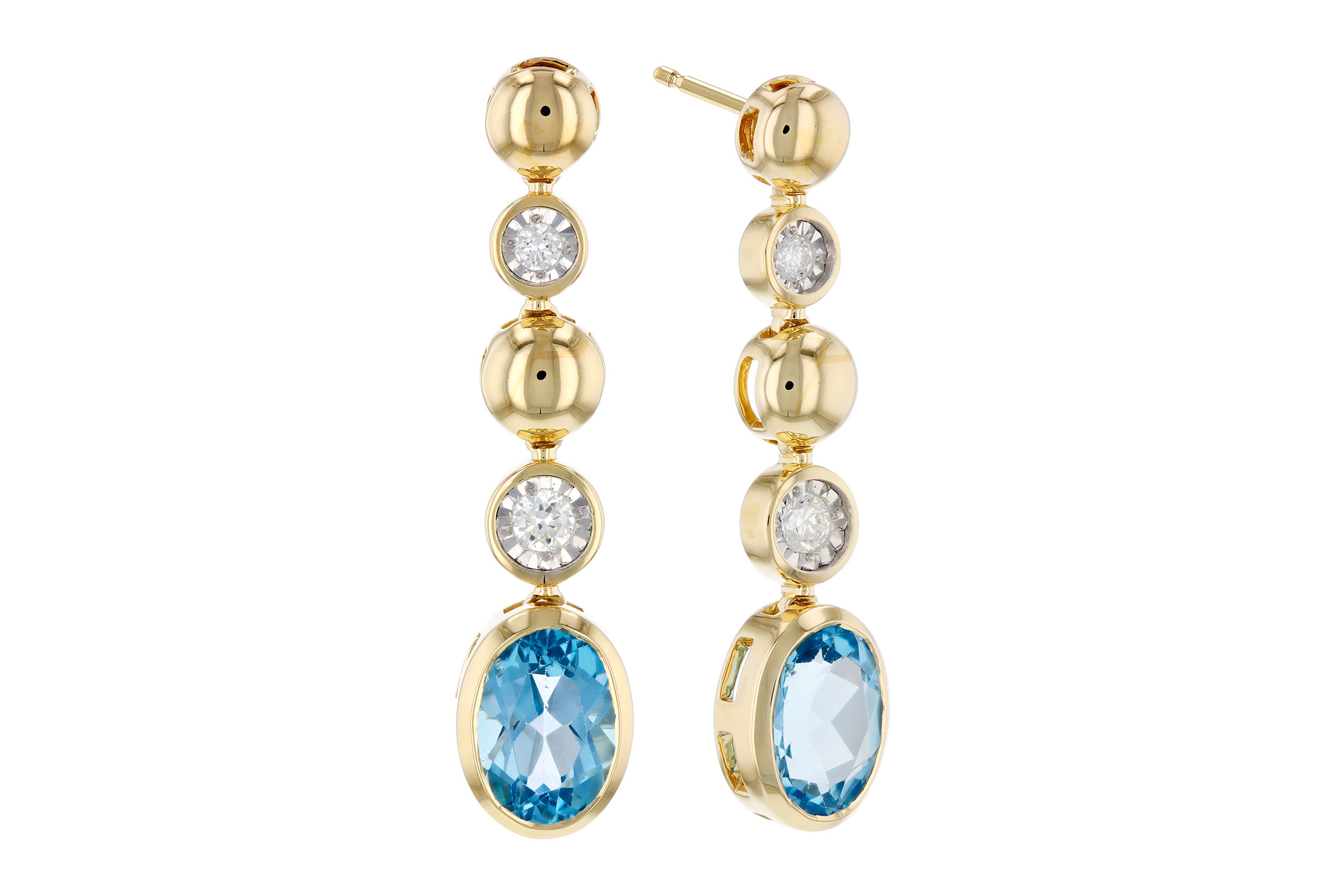L321-55792: EARRINGS 1.66 TW BLUE TOPAZ 1.76 TGW
