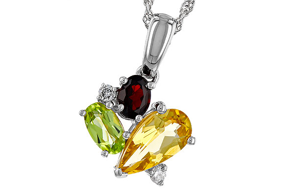 M320-66665: NECKLACE .79 SEMI PREC (CIT,PER,GAR) .82 TGW