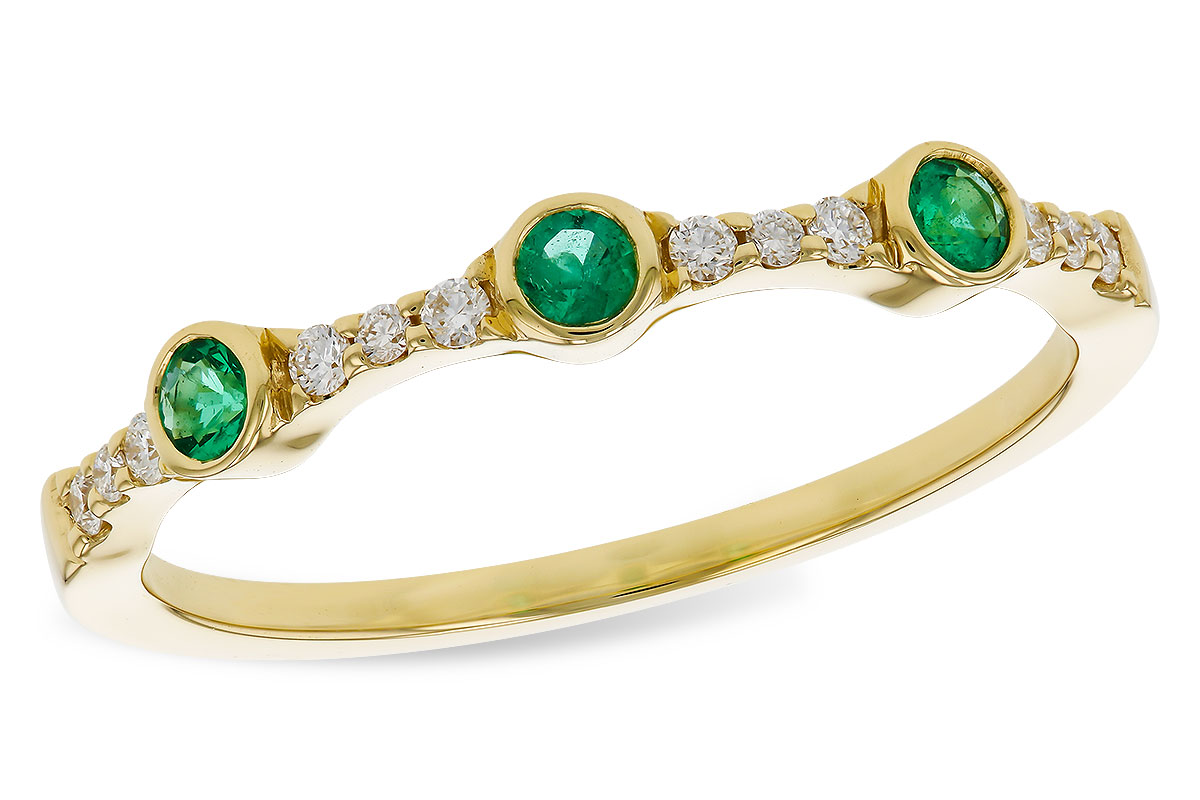 M320-66674: LDS WED RG .11 EMERALD .20 TGW