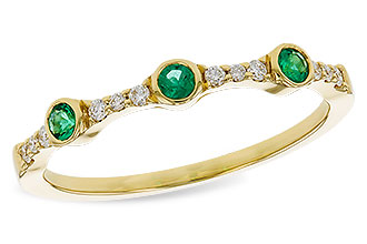 M320-66674: LDS WED RG .11 EMERALD .20 TGW