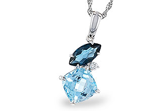 M320-67547: NECKLACE 2.37 TW BLUE TOPAZ 2.40 TGW