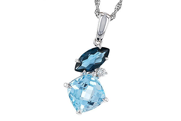M320-67547: NECKLACE 2.37 TW BLUE TOPAZ 2.40 TGW