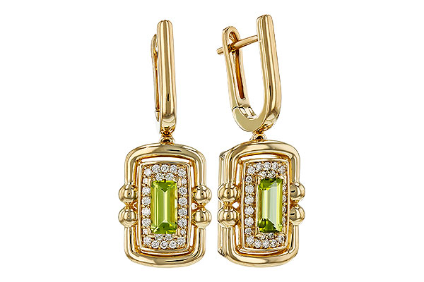 M321-54865: EARRINGS .71 TW PERIDOT .88 TGW (6x3MM PER)
