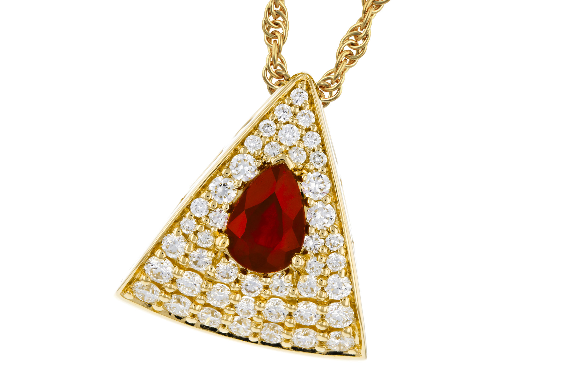 M321-56710: NECKLACE .46 RUBY .80 TGW (6x4MM RU)